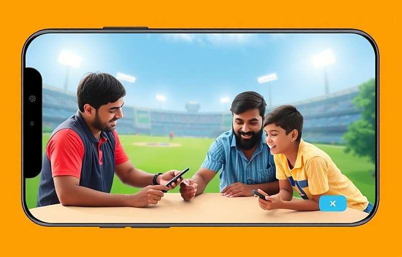 Indian family playing Cricket-turned-FIFA Stars together on mobile devices