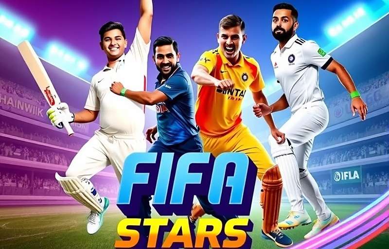 Cricket-turned-FIFA Stars game cover featuring Indian cricket and football stars in action